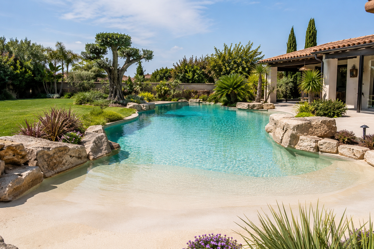 Piscina effetto spiaggia